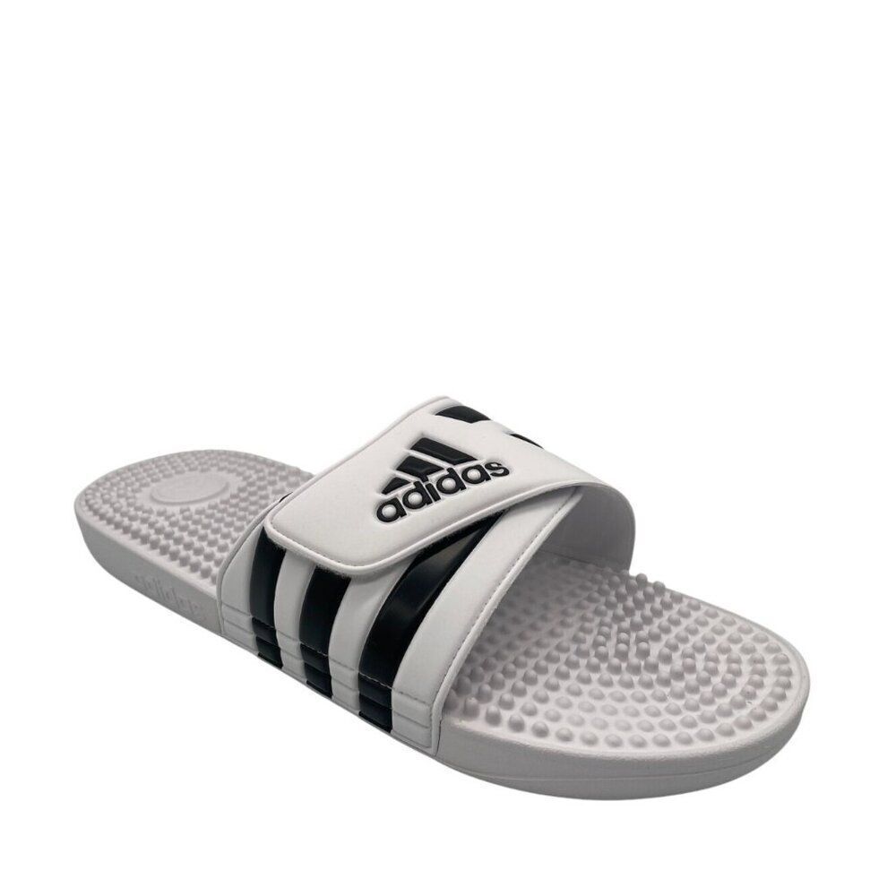 Adidas Adissage F35573 Men's US 17 Slide Sandals‎ Cloud White Core Black Slip On